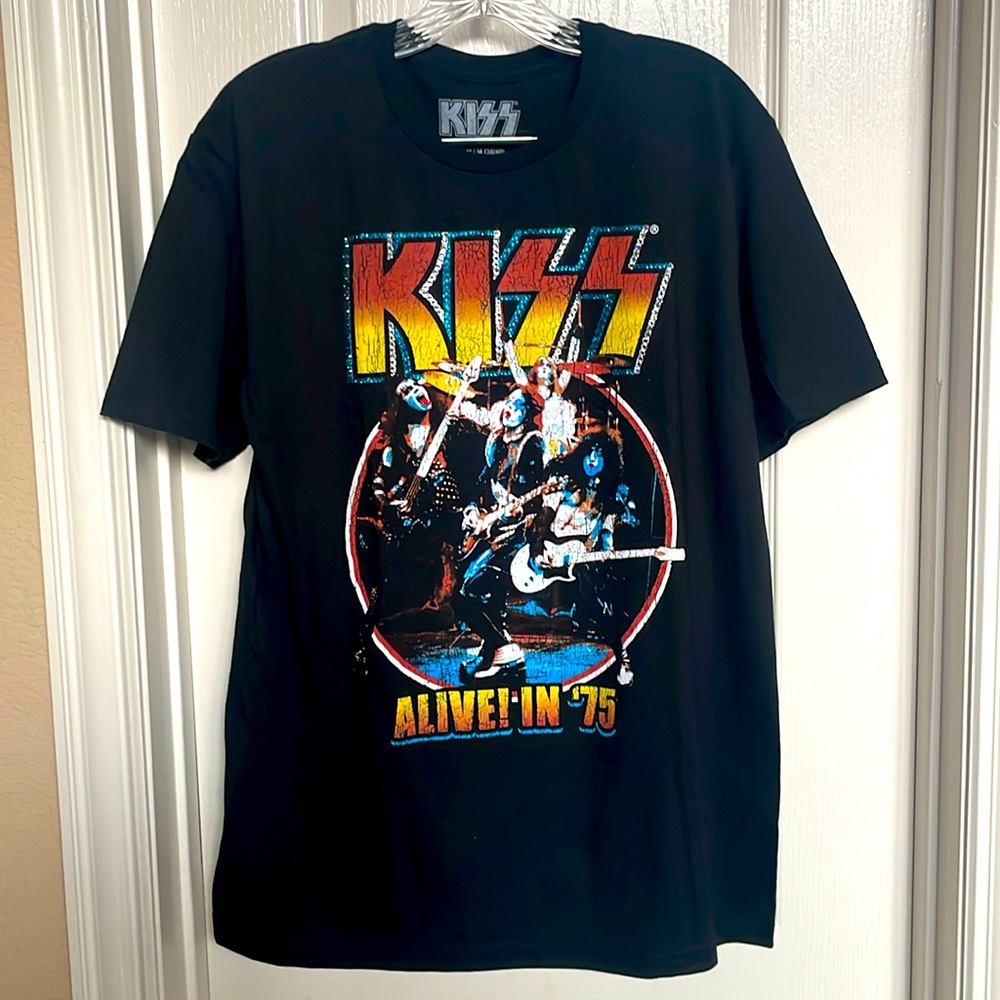 KISS custom rhinestone tee size medium - Picture 1 of 4